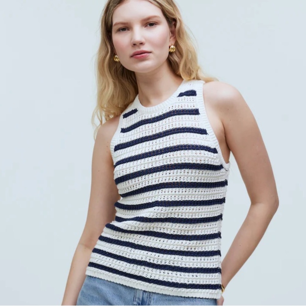 NWT Madewell Crochet-Knit Crewneck Sweater Tank